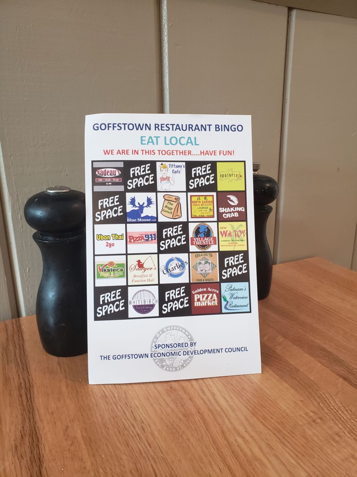 Restaurant bingo in Goffstown